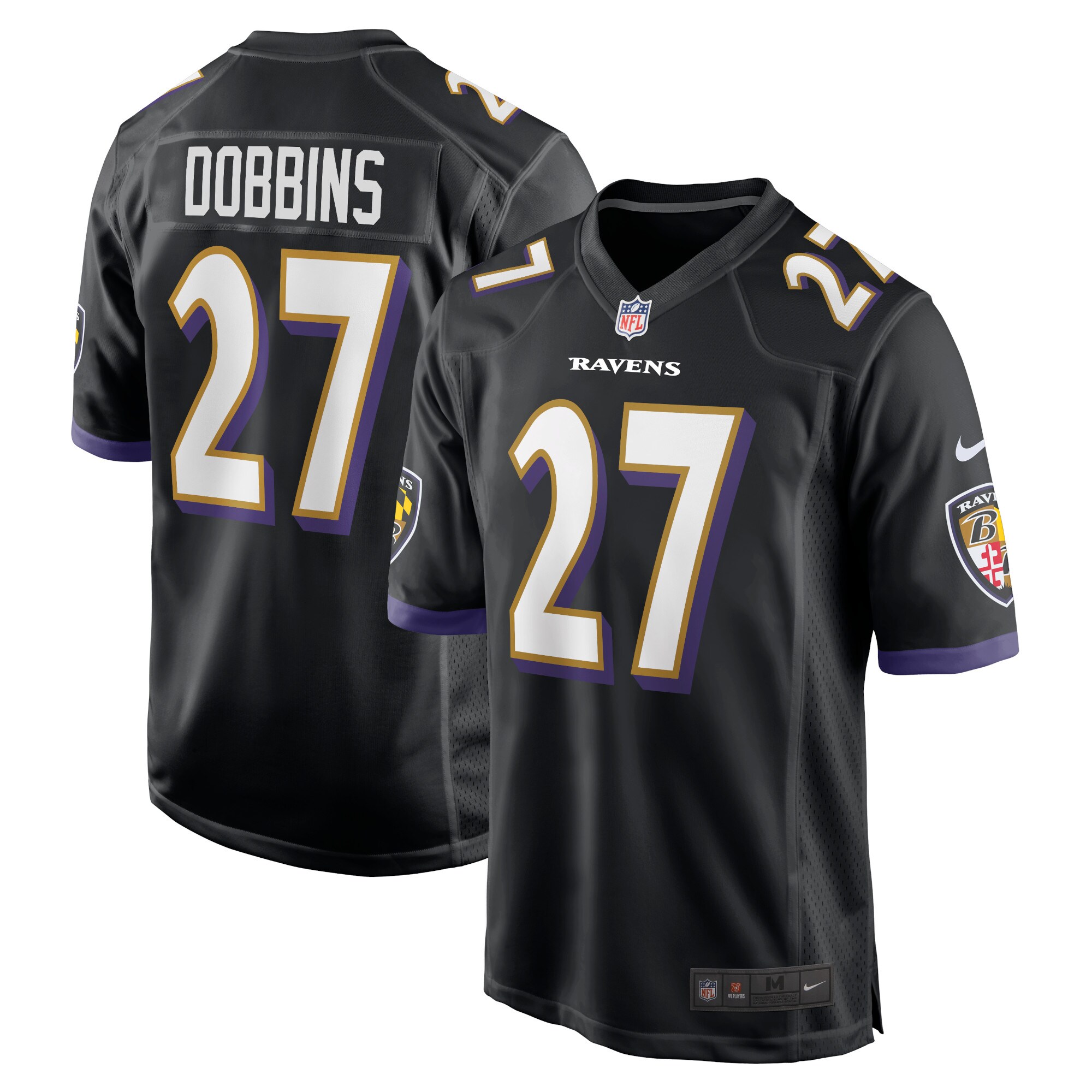 Baltimore Ravens J.K. Dobbins Black Game NFL Jersey Men's