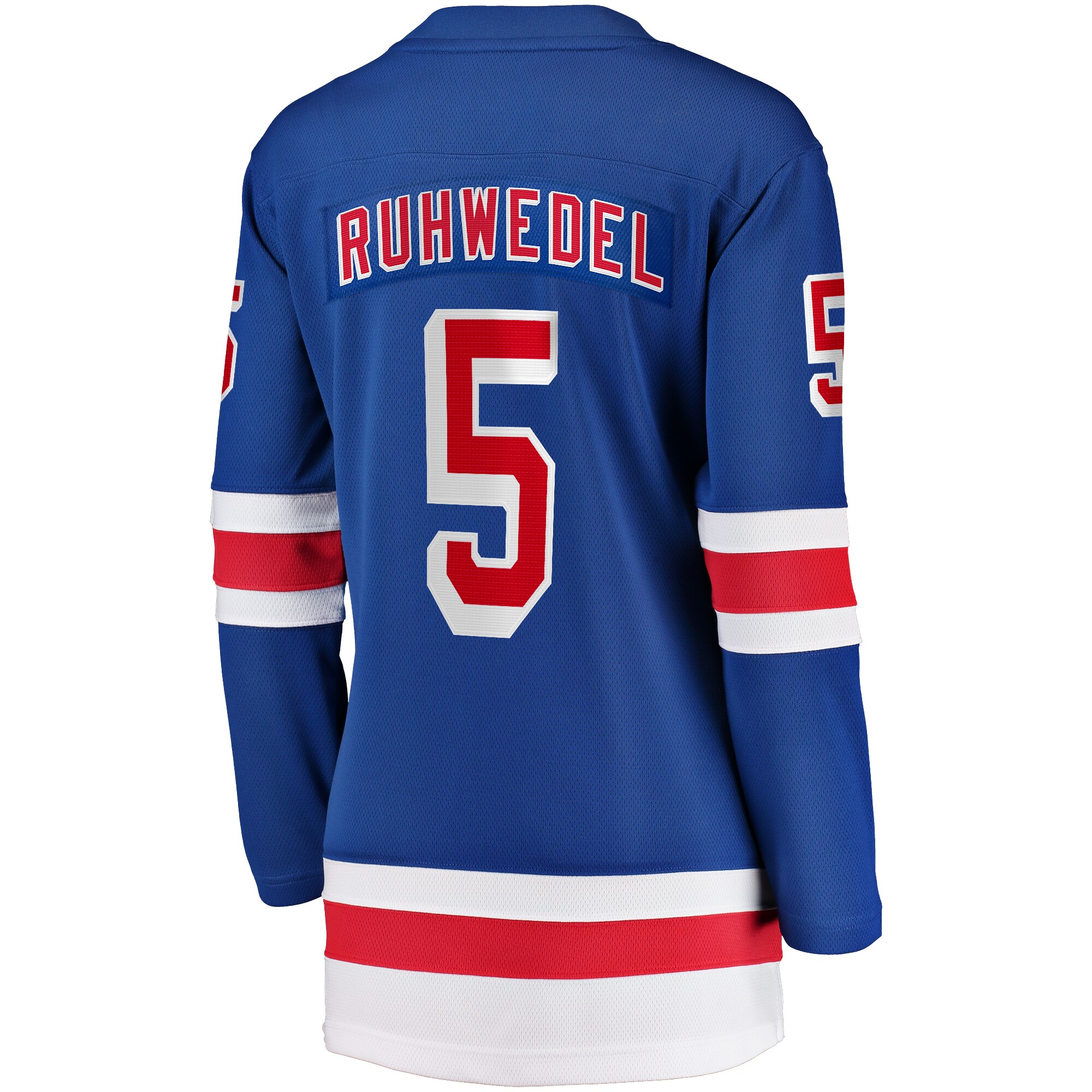 New York Rangers Chad Ruhwedel Blue Home Breakaway Player NHL Jersey Women's