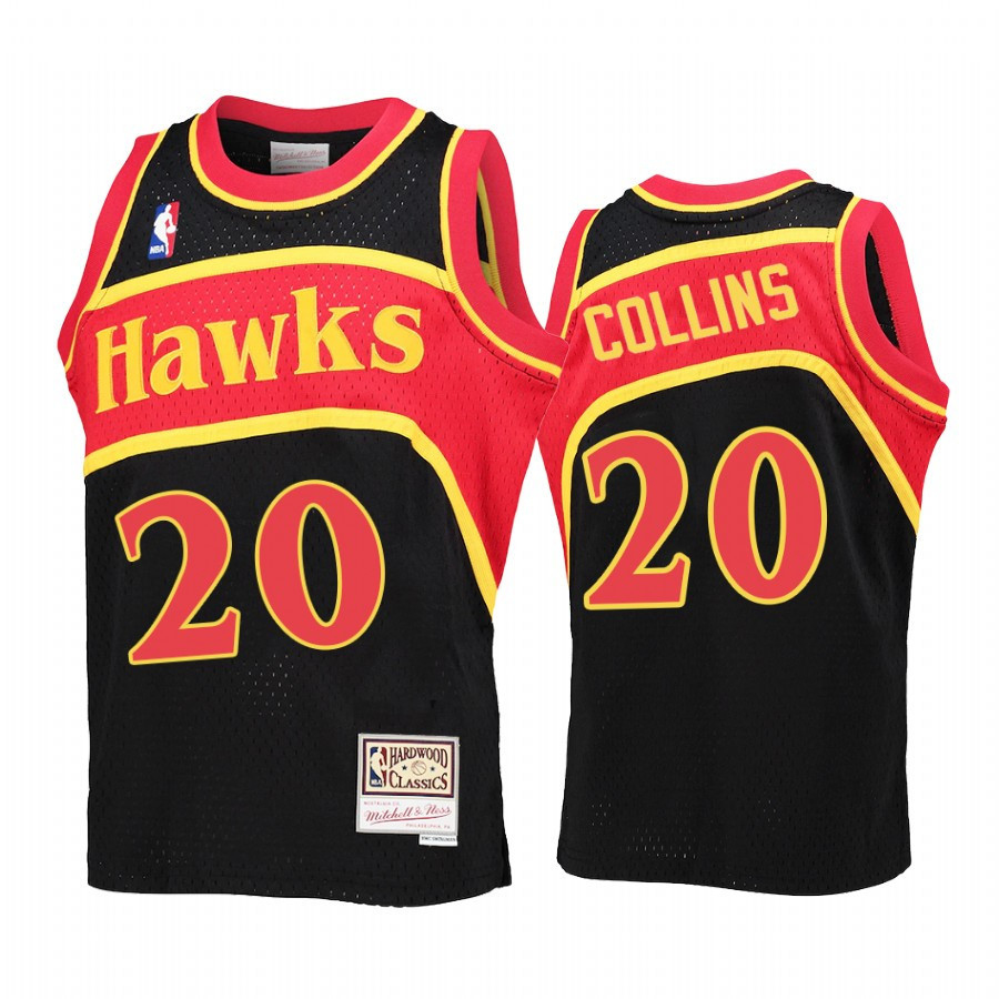 John Collins 20 Atlanta Hawks Black Reload Throwback NBA Jersey Youth