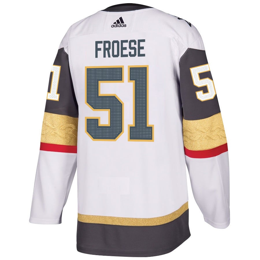 Byron Froese 51 Vegas Golden Knights Stanley Cup 2023 Champions Patch Away Breakaway White NHL Jersey Men's