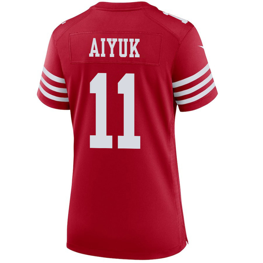 Brandon Aiyuk 11 San Francisco 49ers Super Bowl LVIII Patch Game Scarlet NFL Jersey Women's