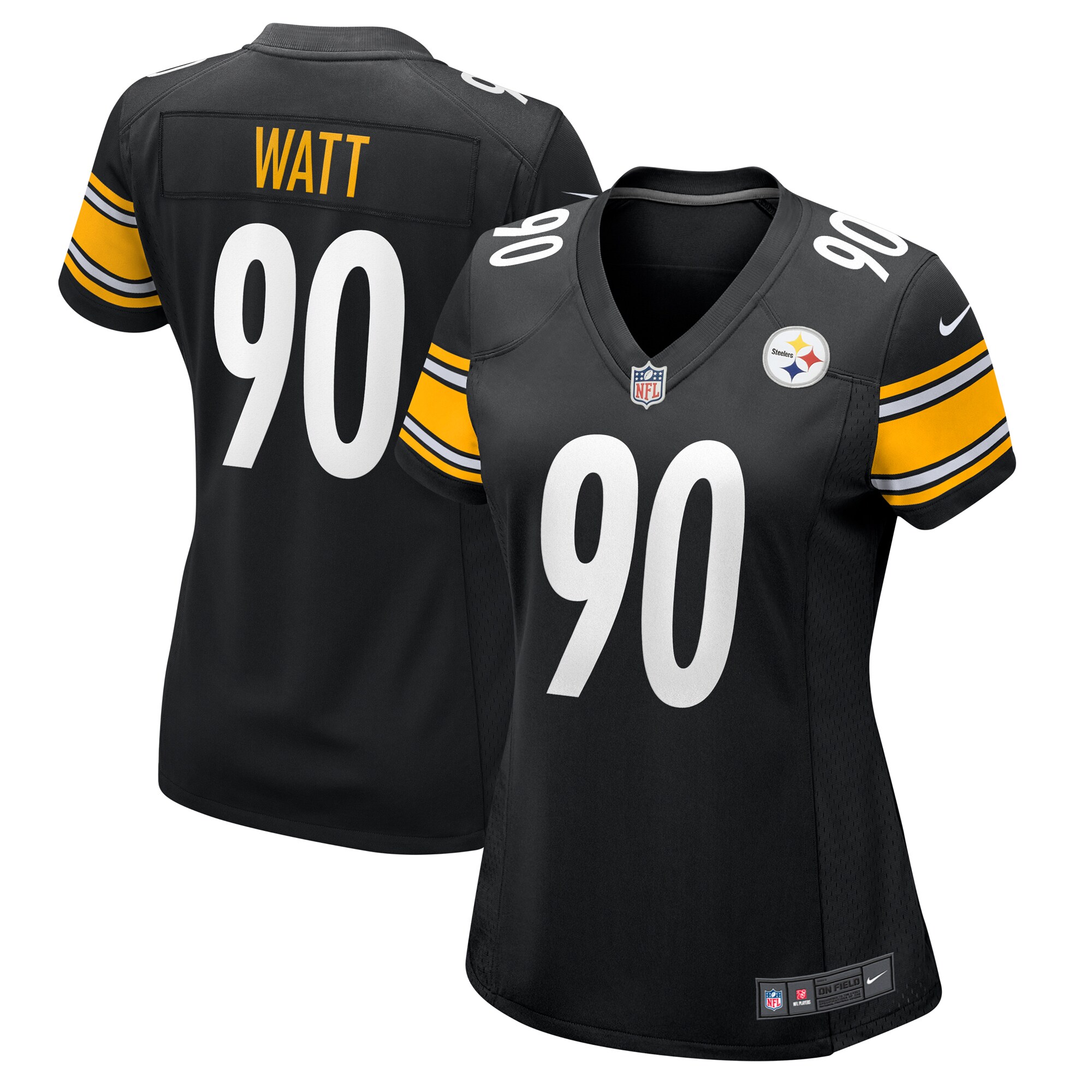 Pittsburgh Steelers T.J. Watt Black Game NFL Jersey Women's
