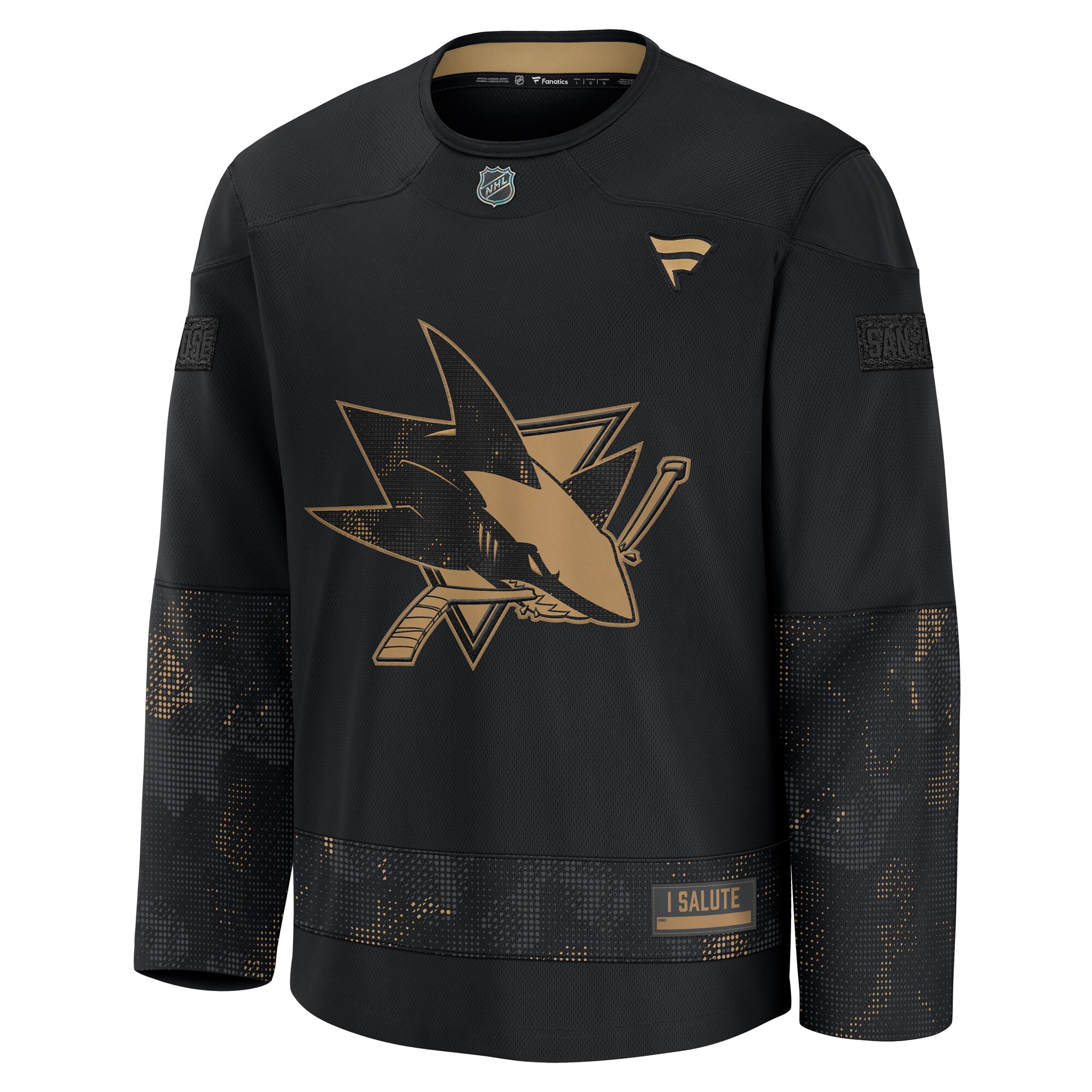 San Jose Sharks Black 2024 Military Appreciation Practice NHL Jersey Men's