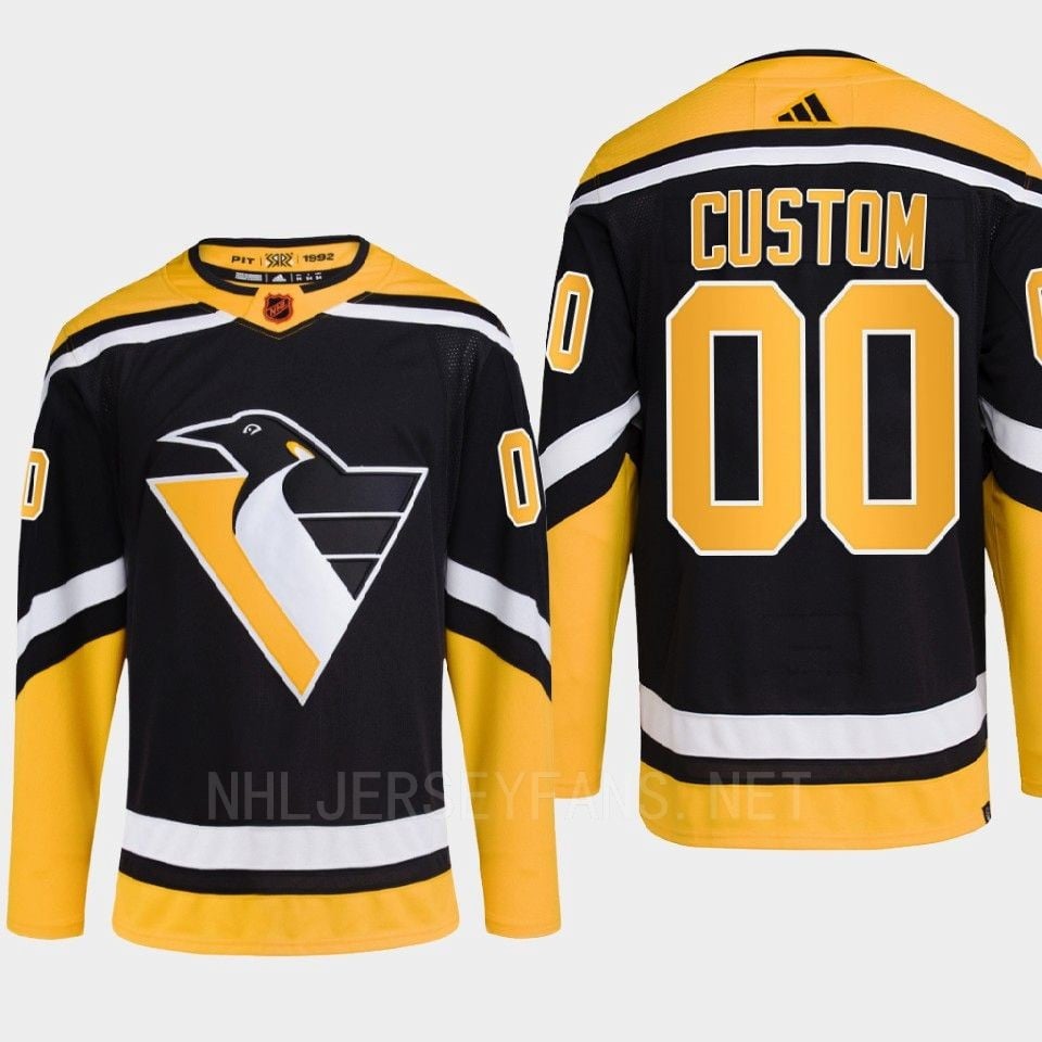 Pittsburgh Penguins 2022 Reverse Retro 2.0 Custom 00 Black Primegreen NHL Jersey Men's