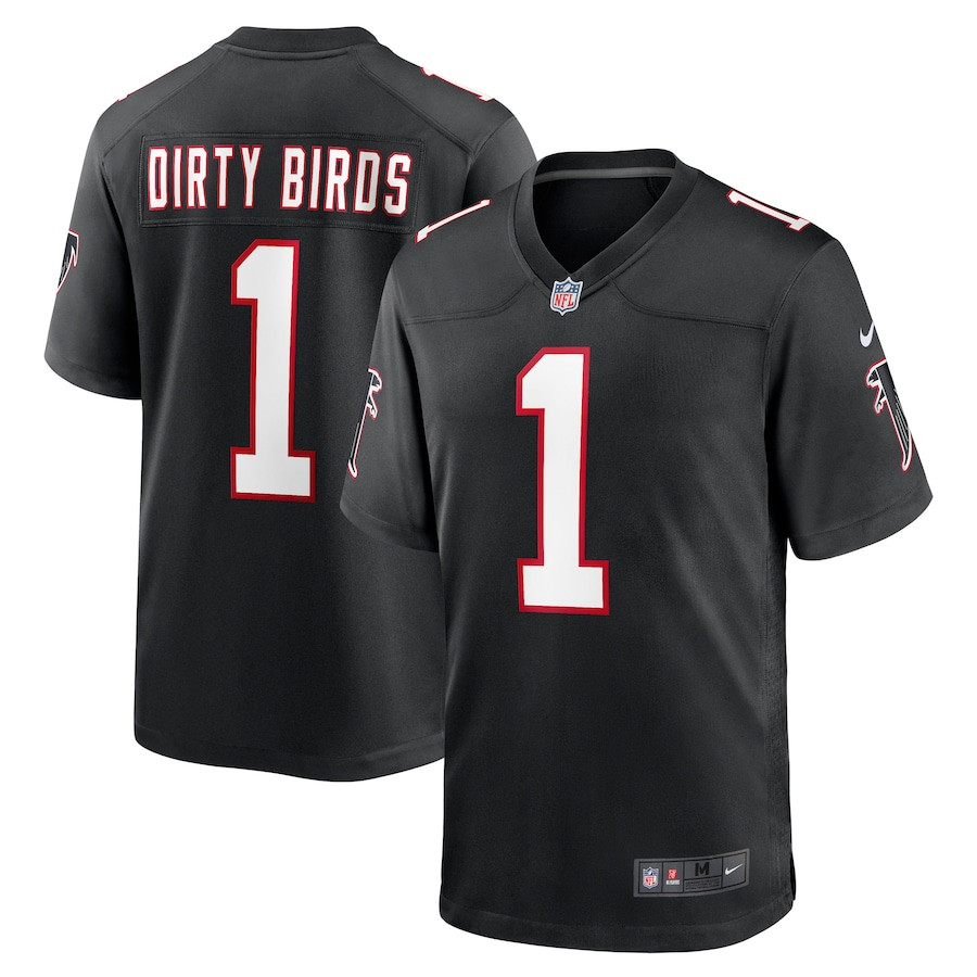 Dirty Birds 1 Atlanta Falcons Throwback Game Black NFL Jersey Men's
