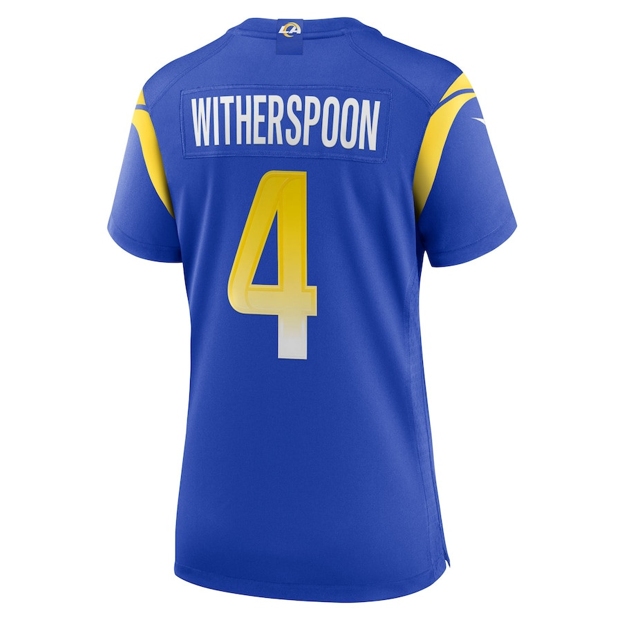 Ahkello Witherspoon 4 Los Angeles Rams Team Game Royal NFL Jersey Women's