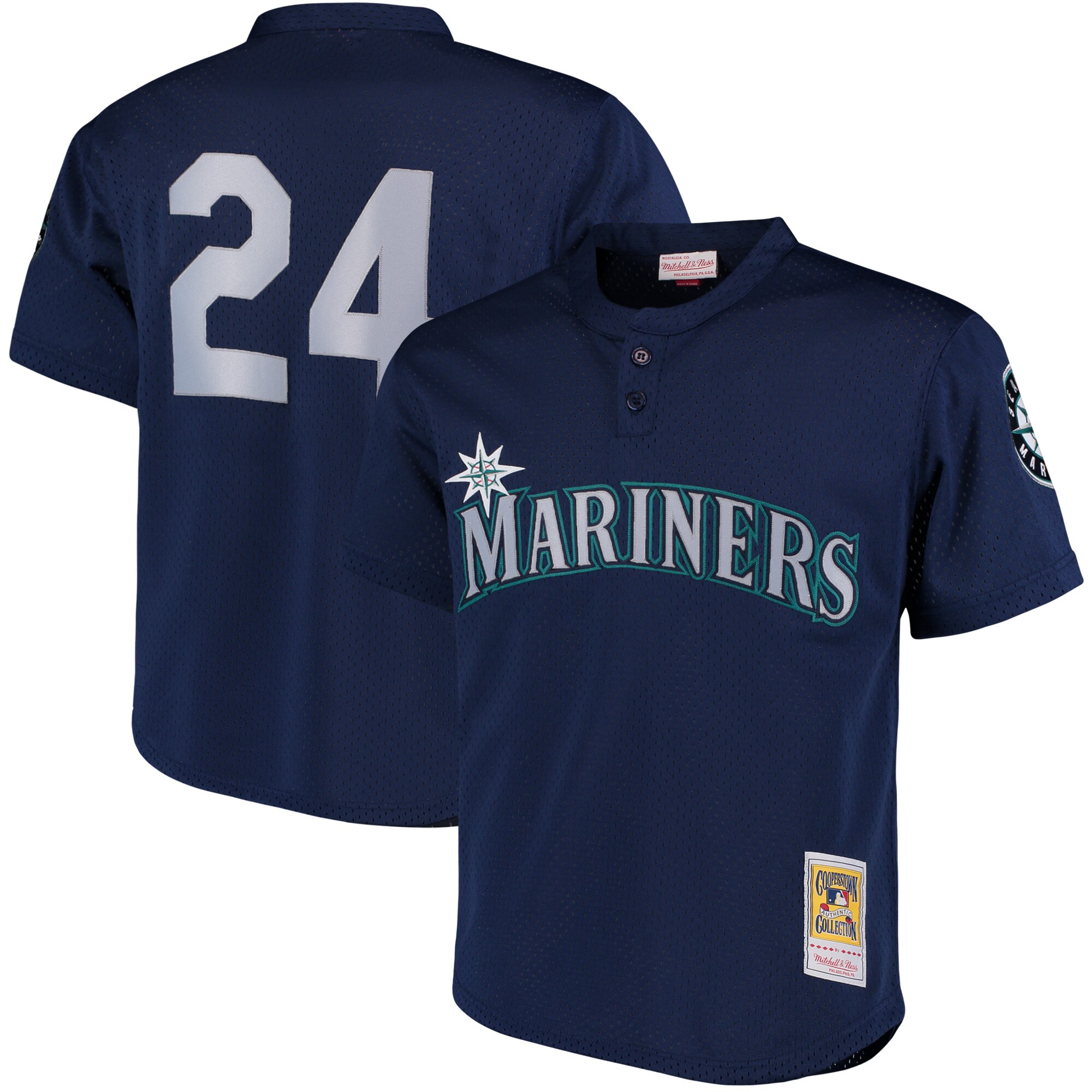 Seattle Mariners Ken Griffey Jr. Mitchell Ness Navy Cooperstown Collection Mesh Batting Practice MLB Jersey Men's
