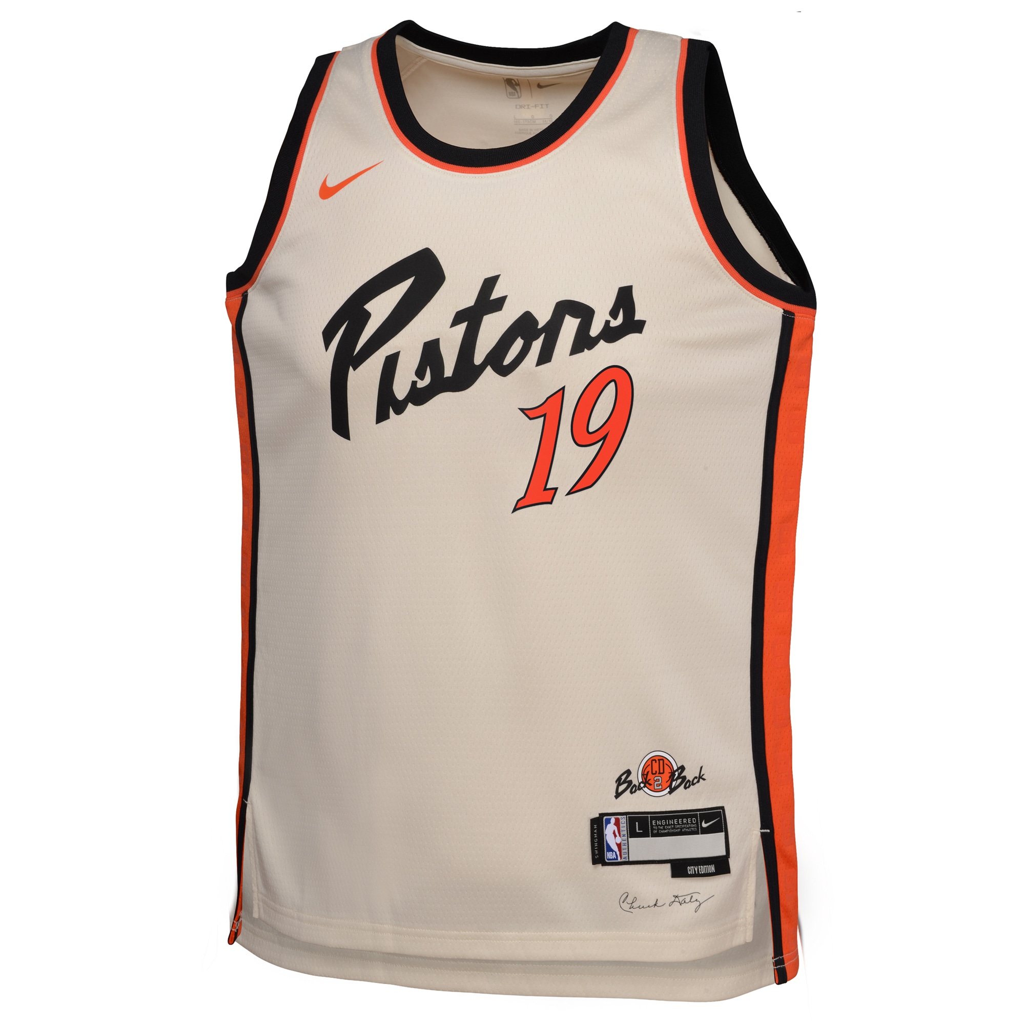 Camiseta City Edition Swingman de los Detroit Pistons 2024 Crema Simone Fontecchio Juvenil NBA Jersey Men's
