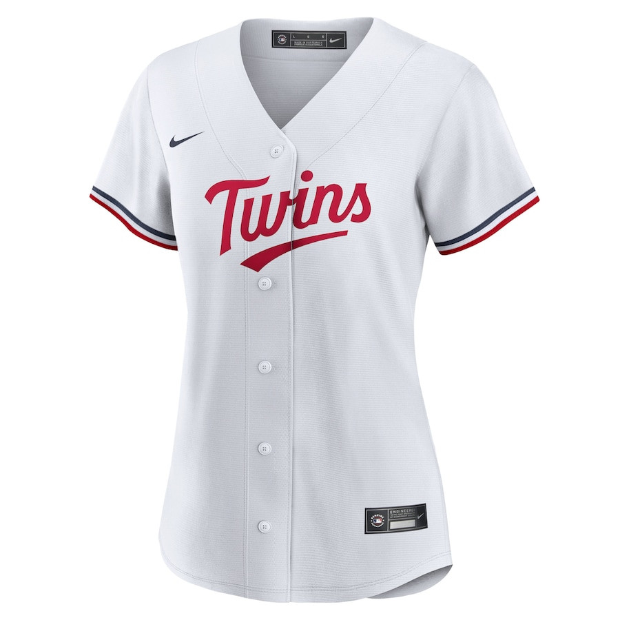 Minnesota Twins Team Logo Home White MLB Jersey Women's