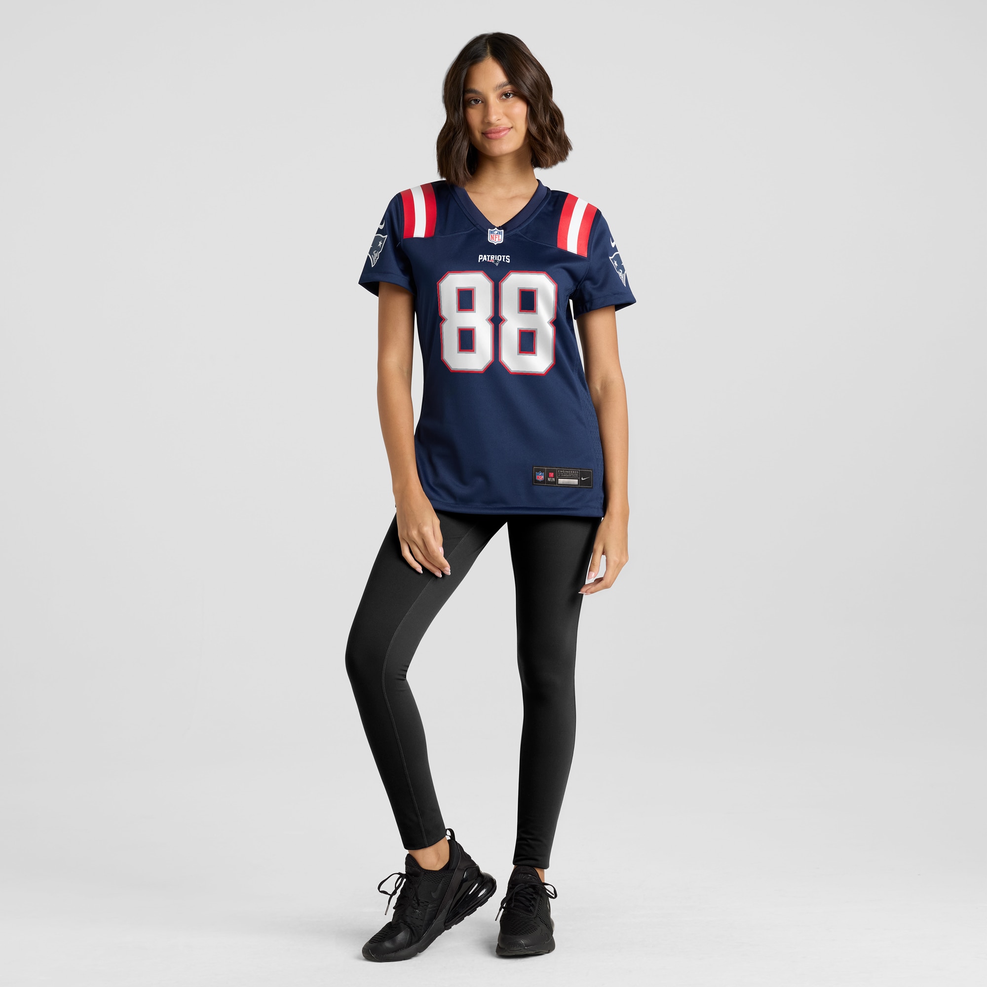 New England Patriots Jaheim Bell Navy Game NFL Jersey Women's