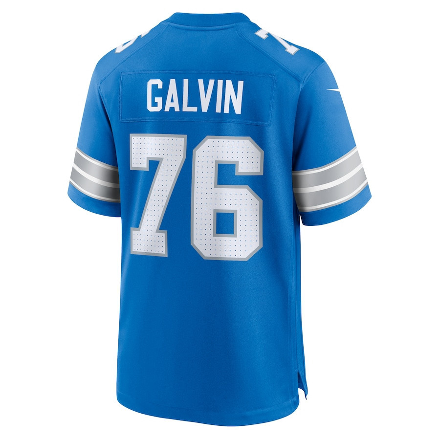 Connor Galvin #76 Detroit Lions Super Bowl LIX Blue NFL Jersey Youth