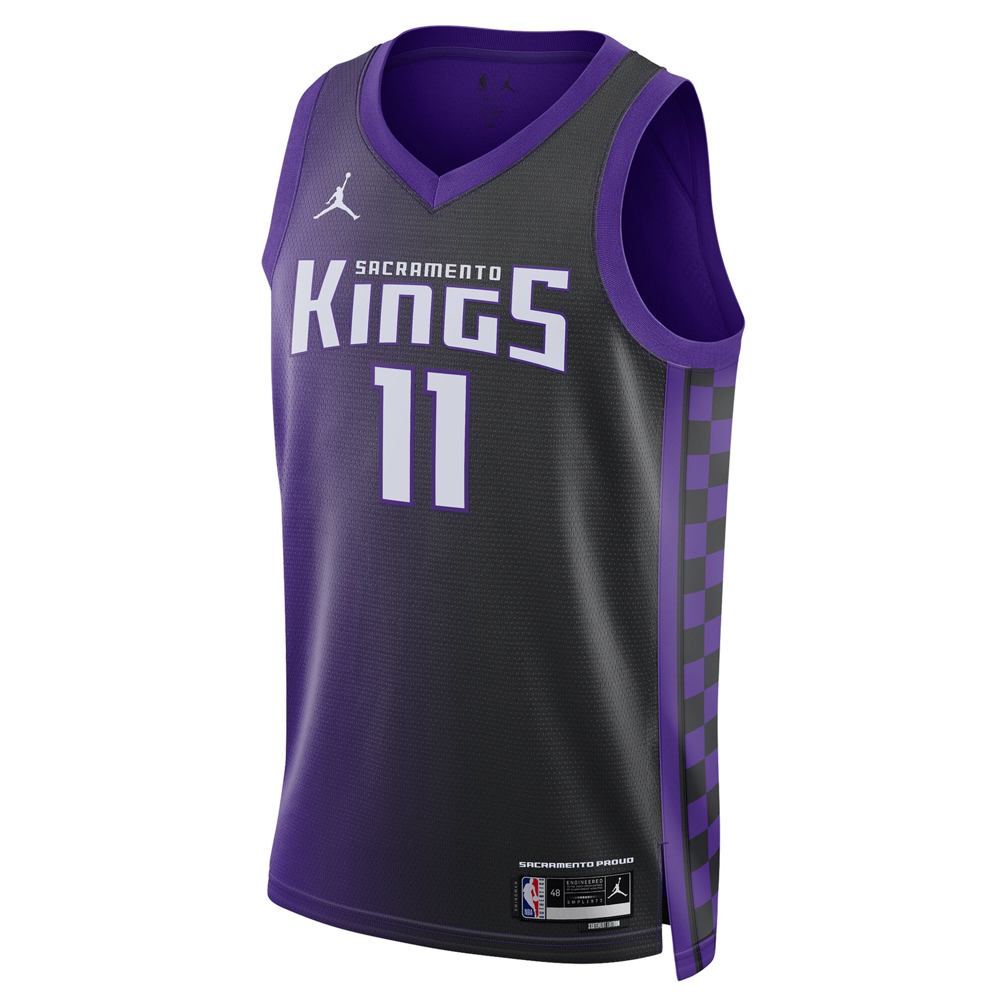 Camiseta Sacramento Kings Jordan Brand Statement Edition Swingman Purpura Domantas Saboni Unisex NBA Jersey Unisex