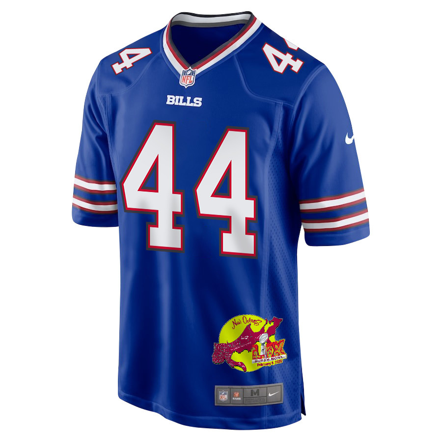 Joe Andreessen 44 Buffalo Bills Super Bowl LIX New Orleans Patch Game Royal NFL Jersey Men's