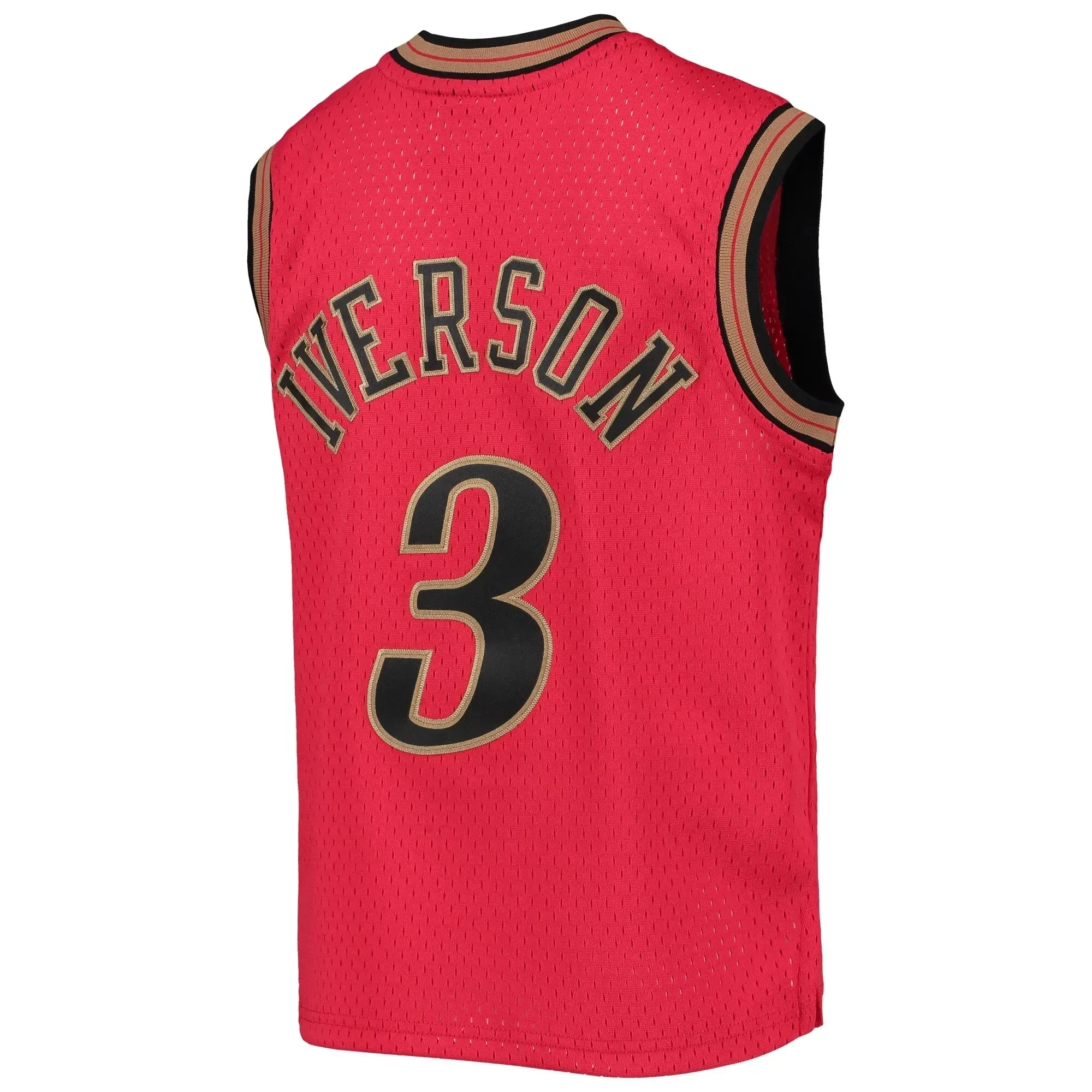 Allen Iverson Philadelphia 76ers Mitchell&Nes 1999-00 Hardwood Classics Reload ??Red NBA Jersey Youth