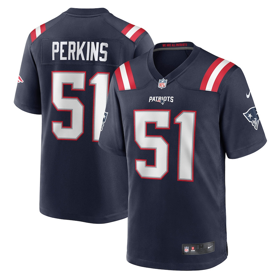 Ronnie Perkins 51 New England Patriots Game Navy NFL Jersey Men's