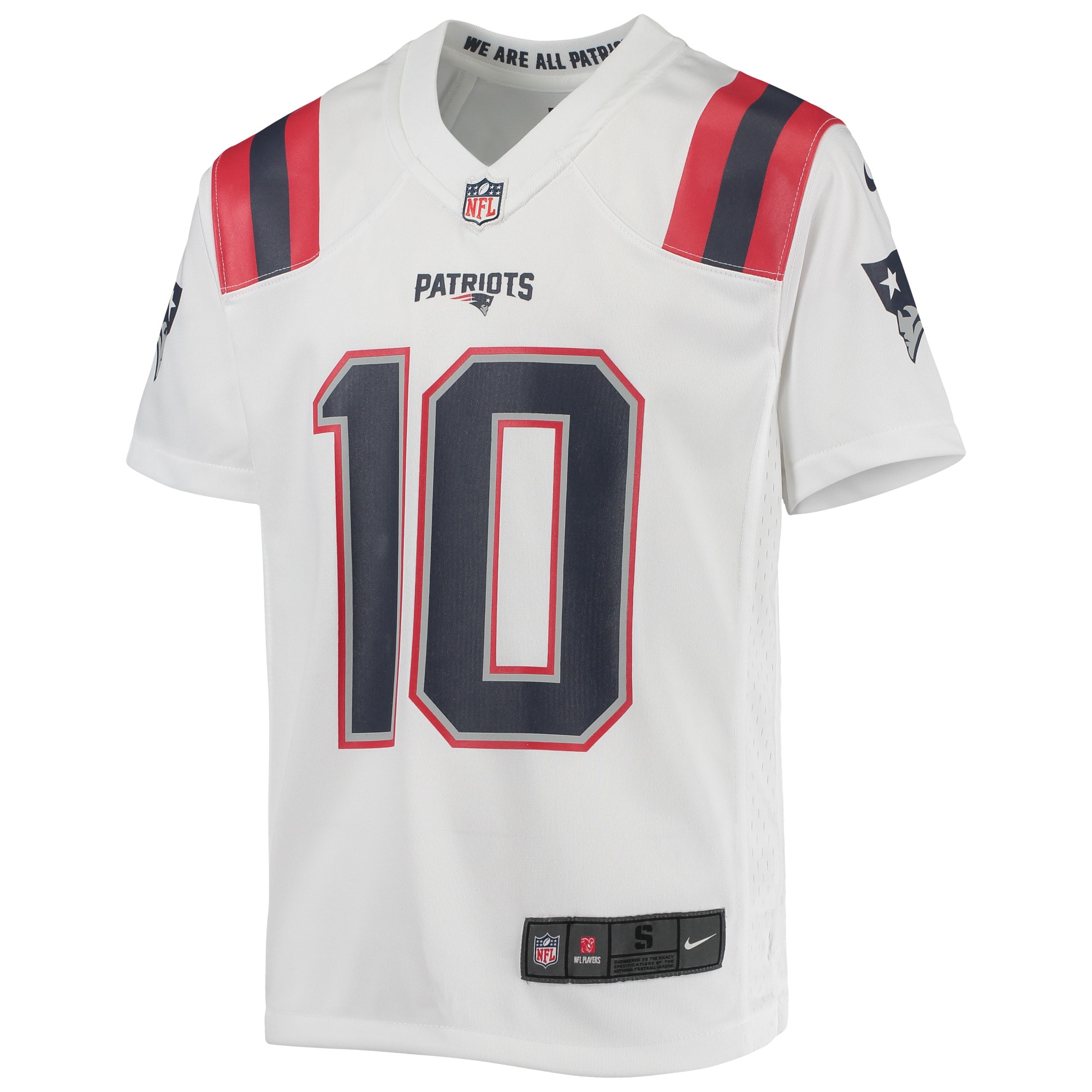 New England Patriots Mac Jones White Game NFL Jersey Youth