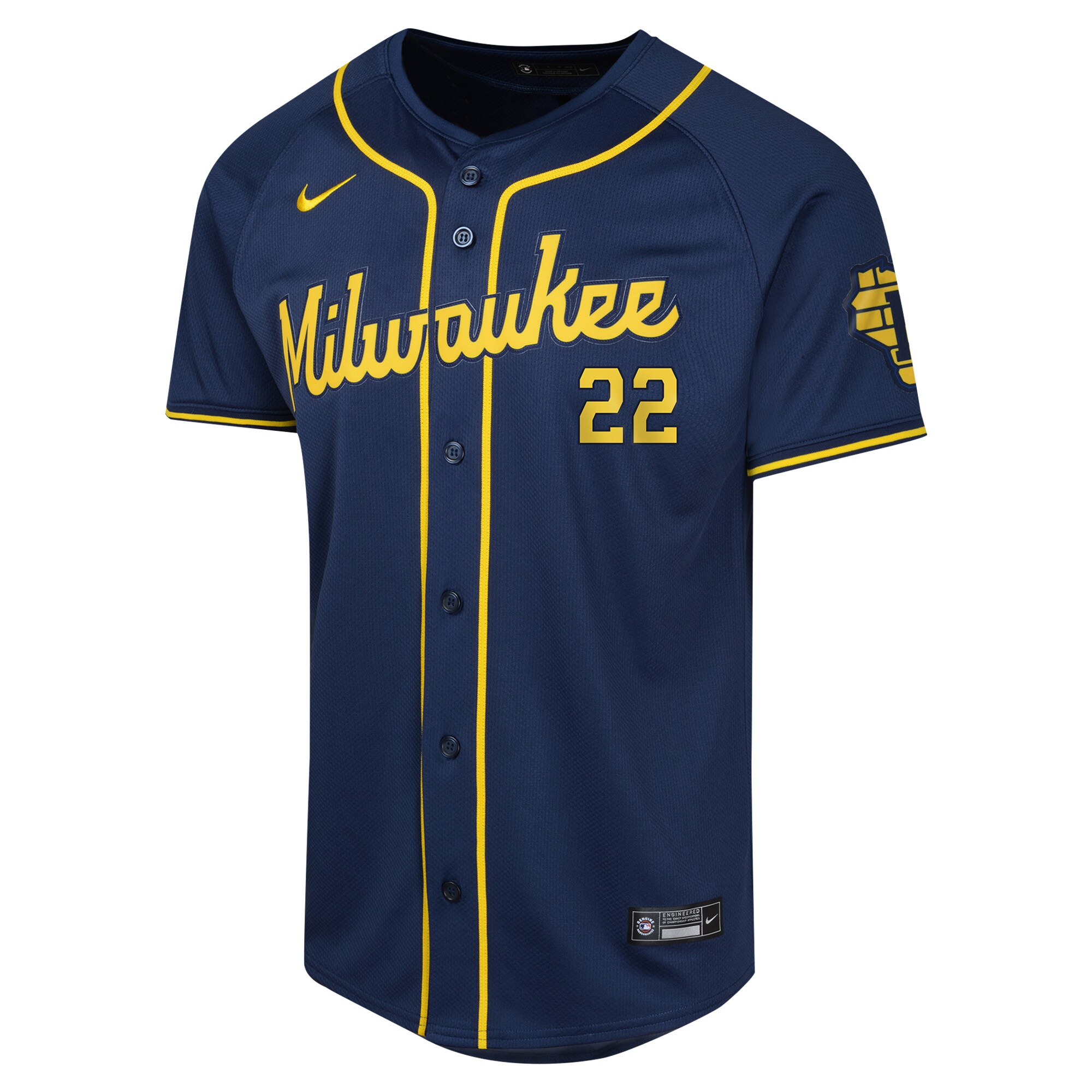 Milwaukee Brewers Christian Yelich Navy Alternate Limited Player MLB Jersey Youth