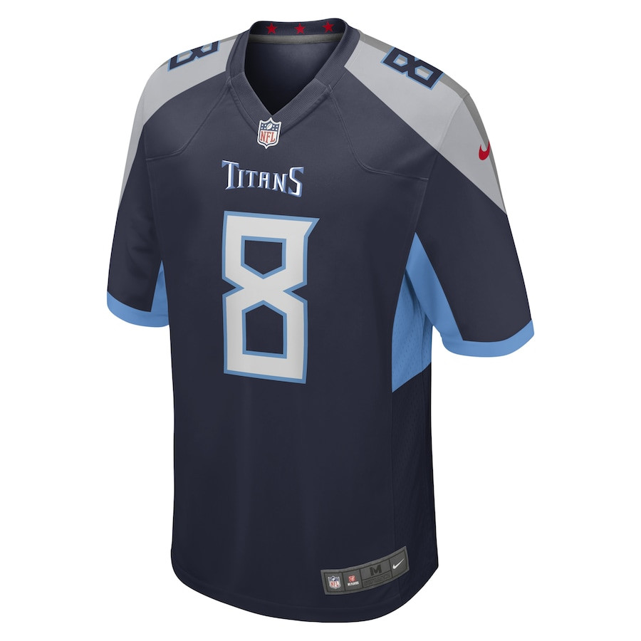 Will Levis 8 Tennessee Titans Game Navy NFL Jersey Men's