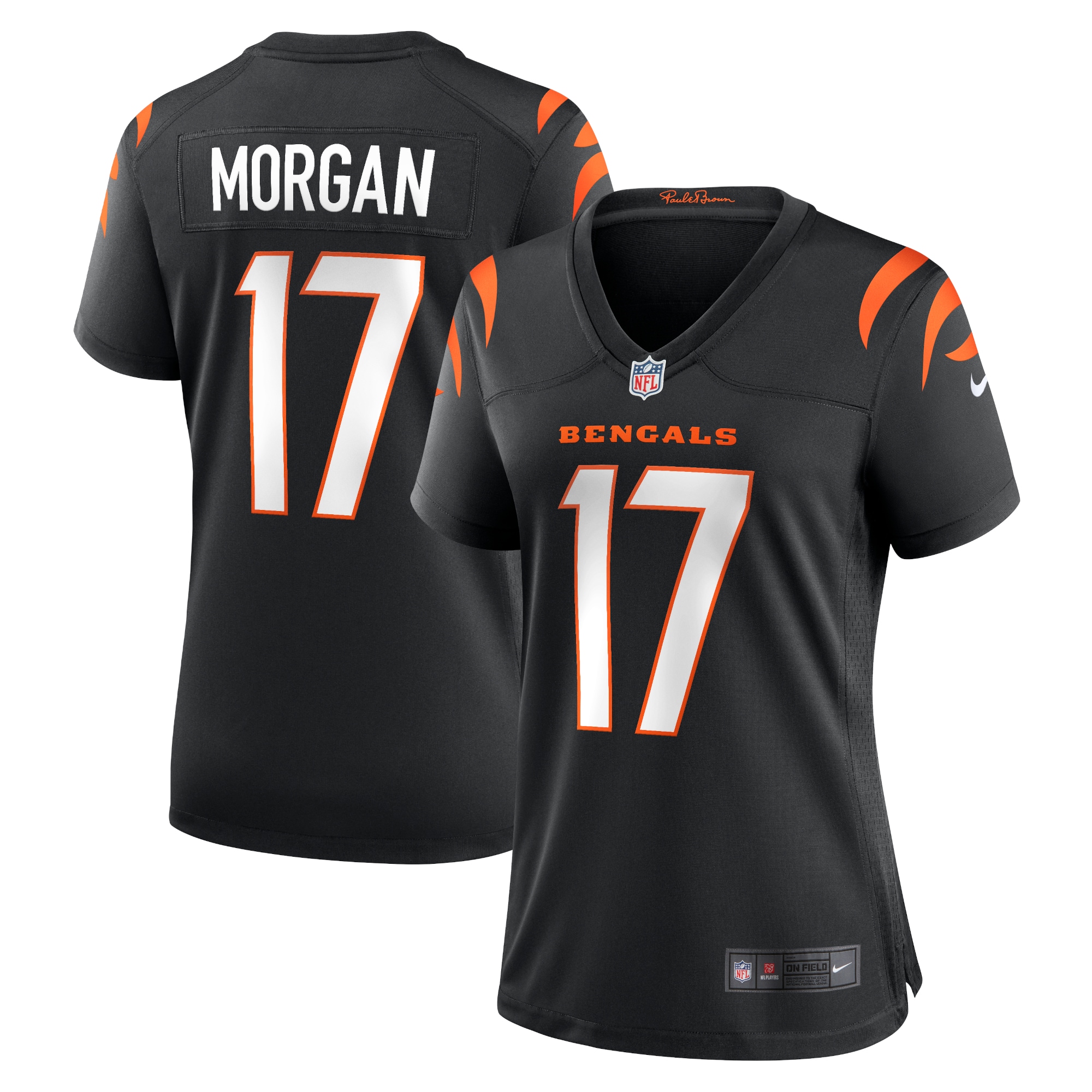 Cincinnati Bengals Stanley Morgan Black Player Game NFL Jersey Women's