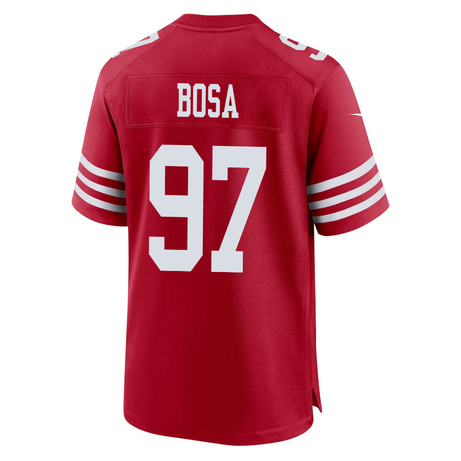 Nick Bosa 97 San Francisco 49ers Super Bowl LVIII Patch Game Scarlet NFL Jersey Men's