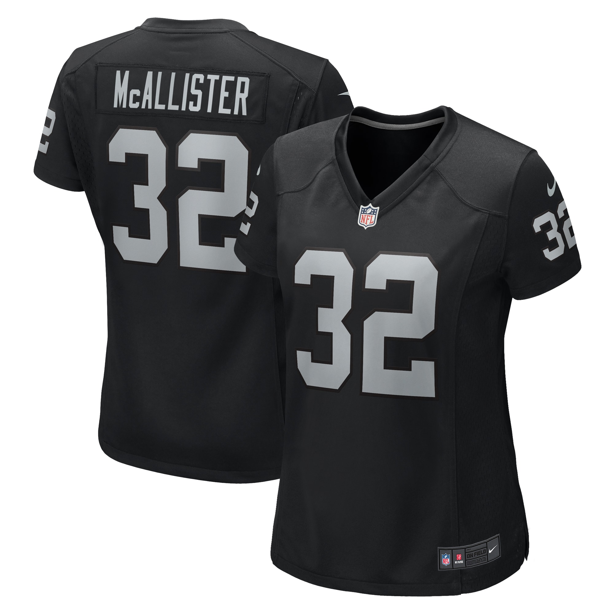 Las Vegas Raiders Tyreik McAllister Black Game NFL Jersey Women's