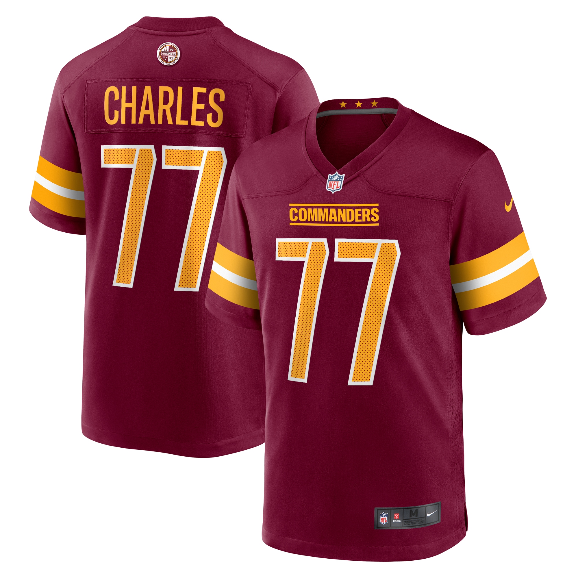 Saahdiq Charles Washington Commanders Nike Game Jersey - Burgundy