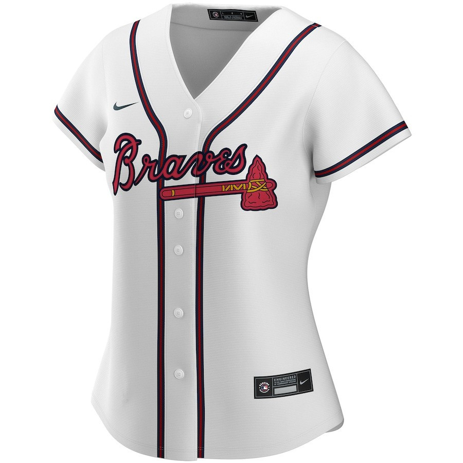 Atlanta Braves Home Custom White MLB Jersey Women's