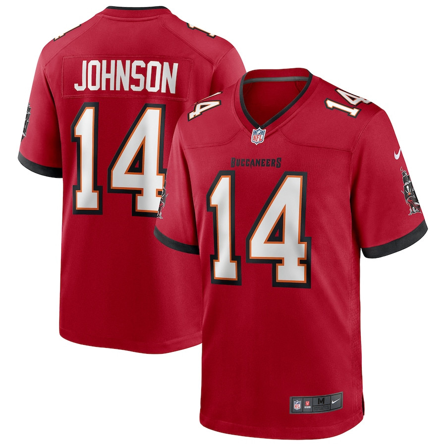 Brad Johnson 14 Tampa Bay Buccaneers Game Retired Red NFL Jersey Men's