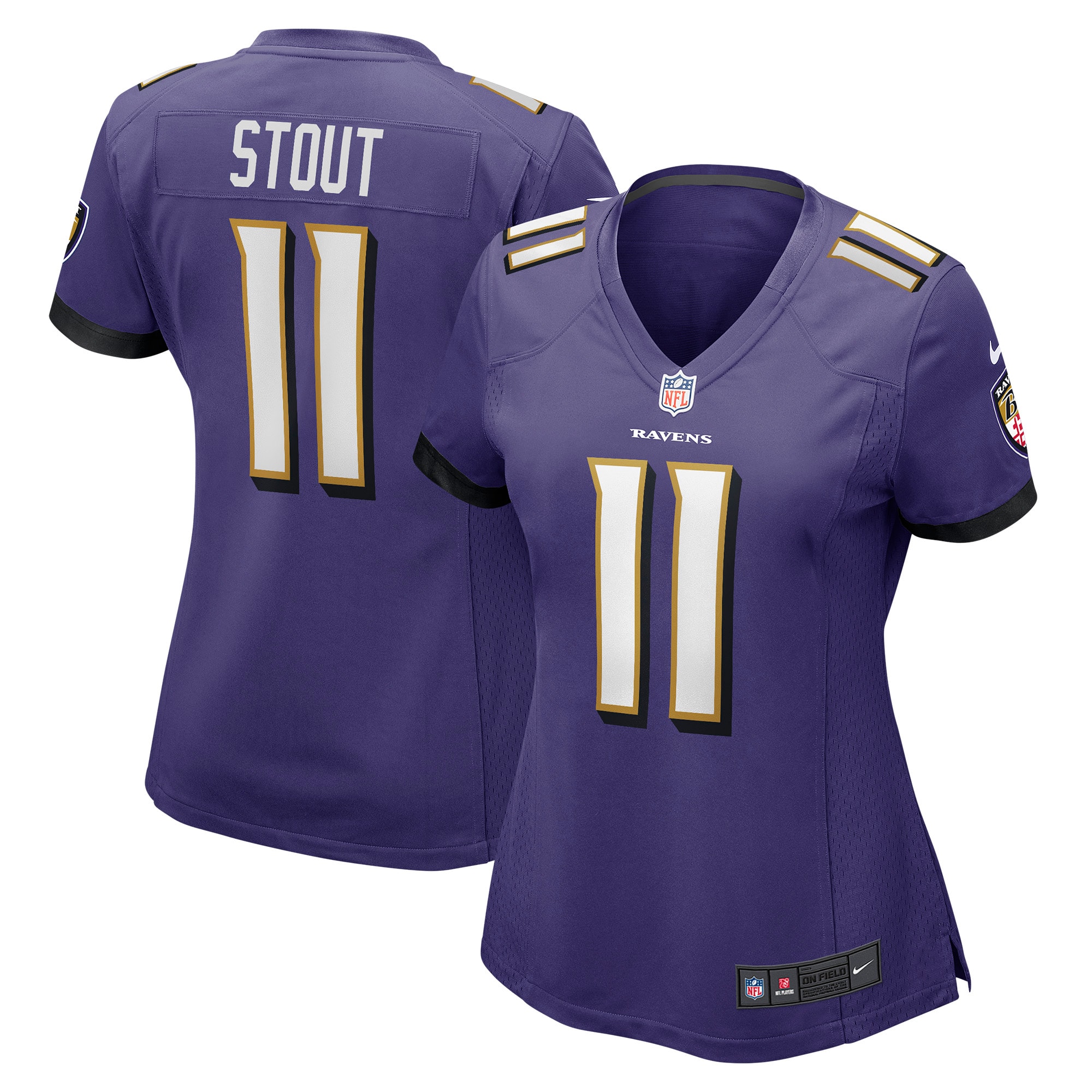 Baltimore Ravens Stout Purple Player Game NFL Jersey Women's
