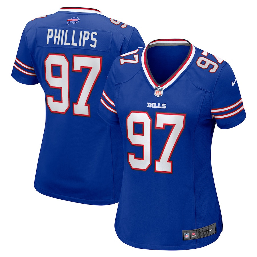 Jordan Phillips 97 Buffalo Bills Game Royal NFL Jersey Women's