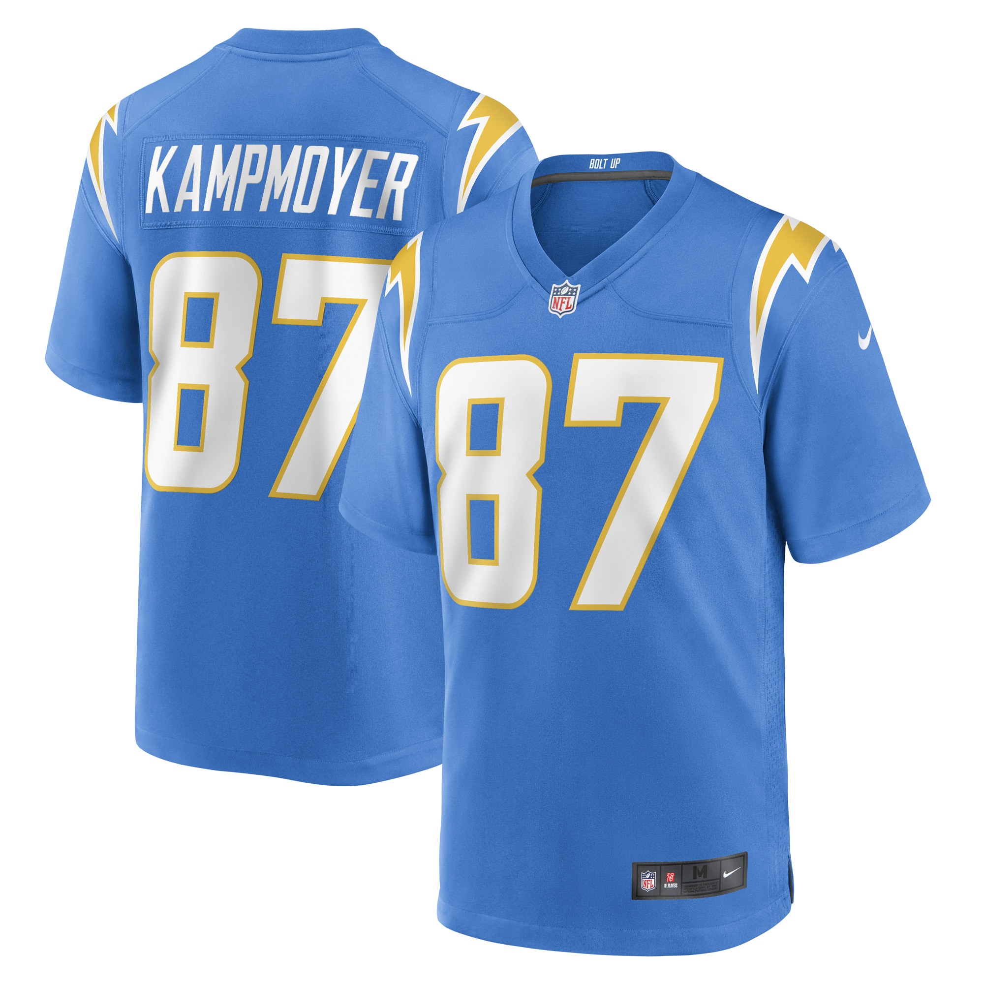 Los Angeles Chargers Hunter Kampmoyer Powder Blue Game Player NFL Jersey Men's