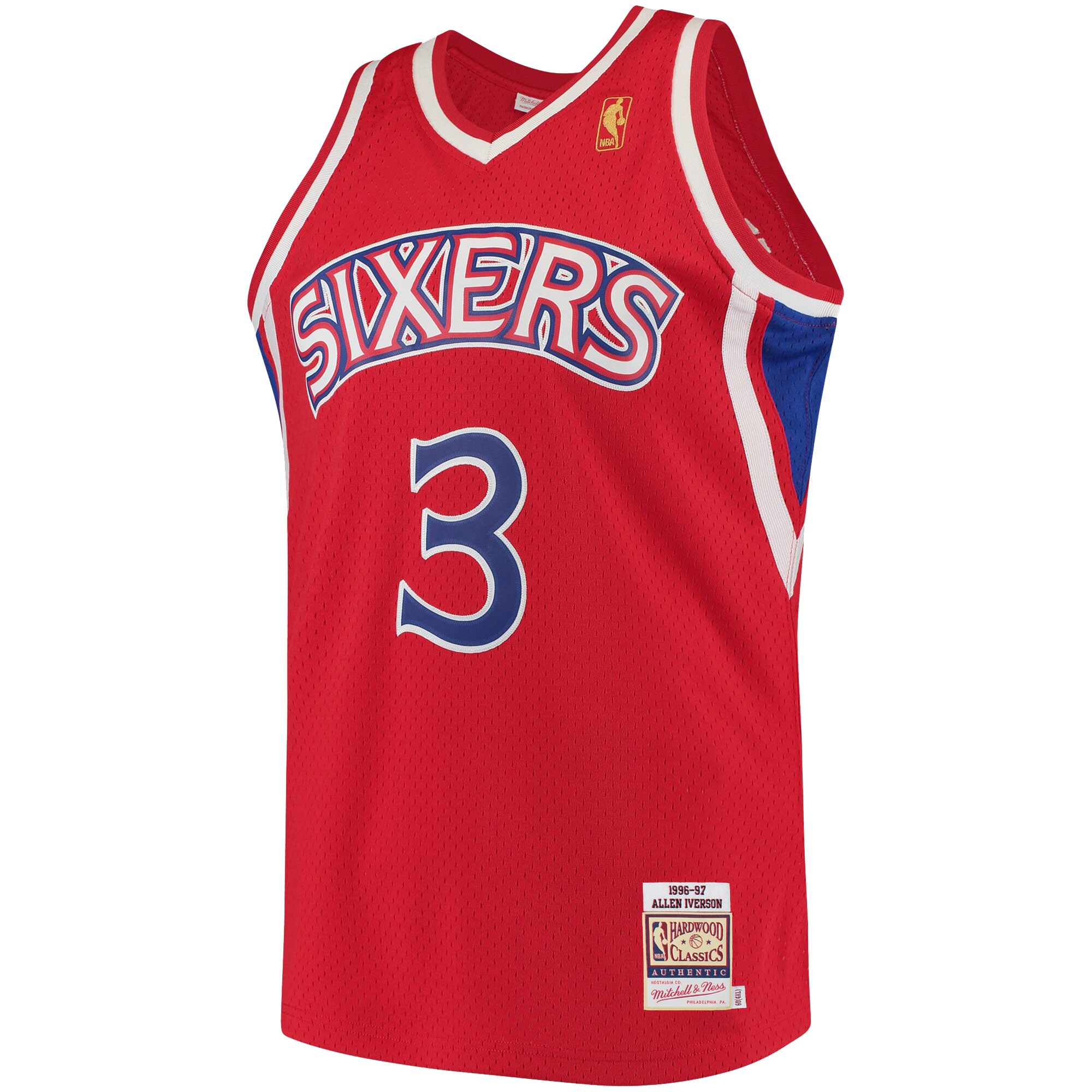 Mitchell Ness Allen Iverson Red Philadelphia 76ers Hardwood Classics NBA Jersey Men's