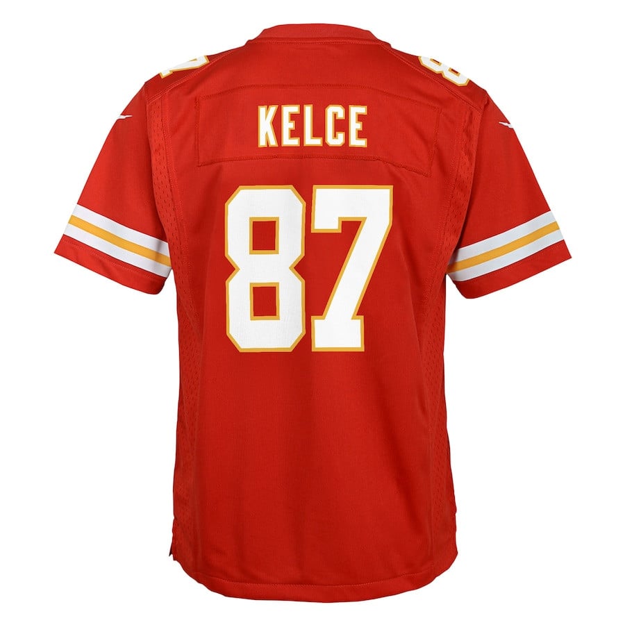 Travis Kelce 87 Kansas City Chiefs Super Bowl LIX Game Player Red NFL Jersey Youth