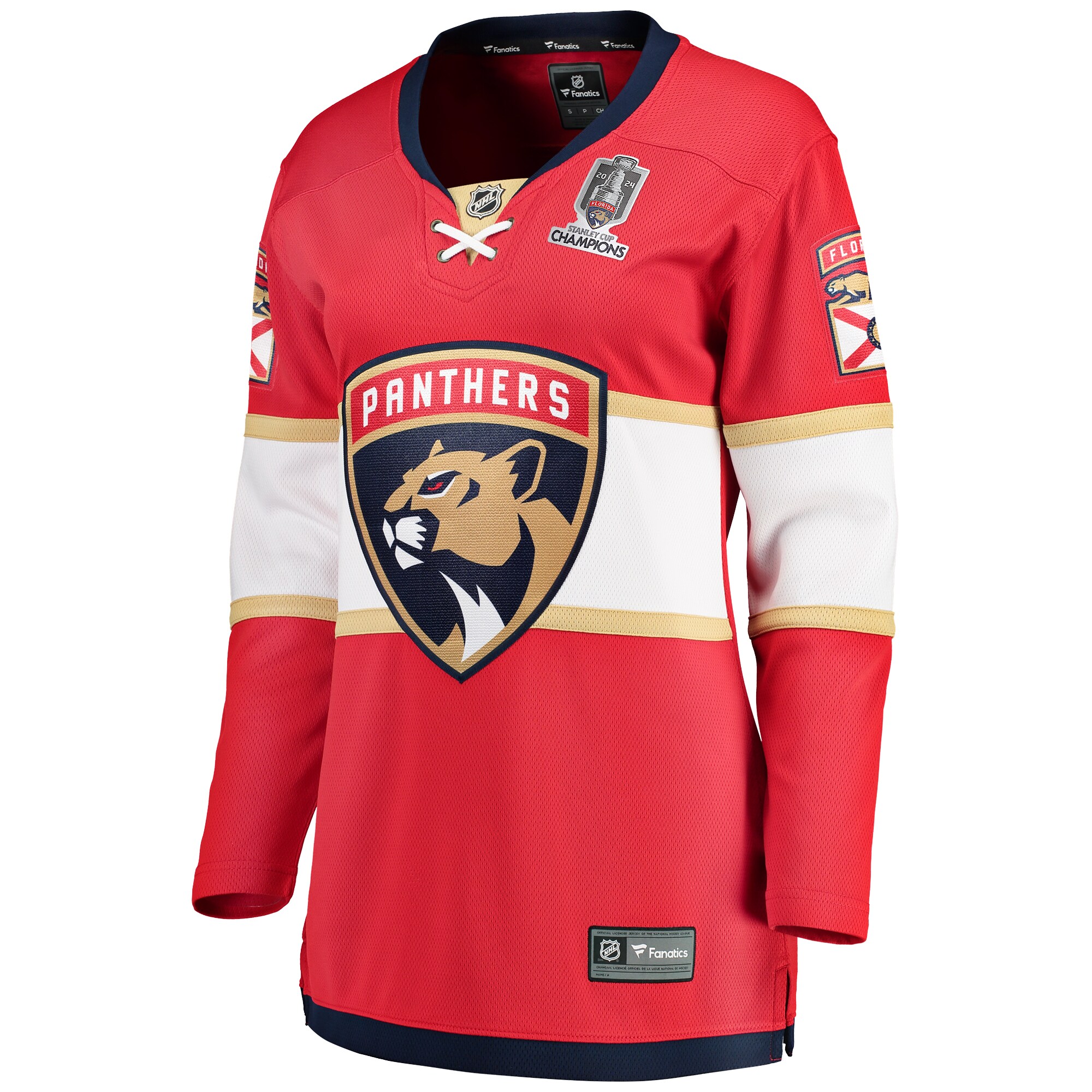 Florida Panthers Red Home 2024 Stanley Cup Champions Breakaway NHL Jersey Women's