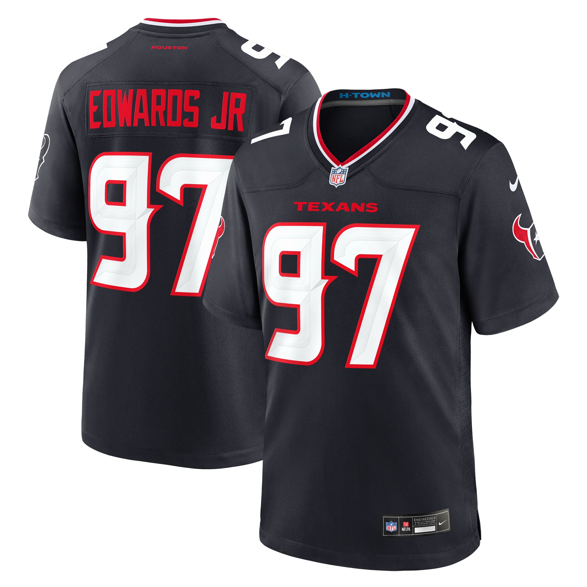 Houston Texans Mario Edwards Jr. Navy Team Game NFL Jersey Men's