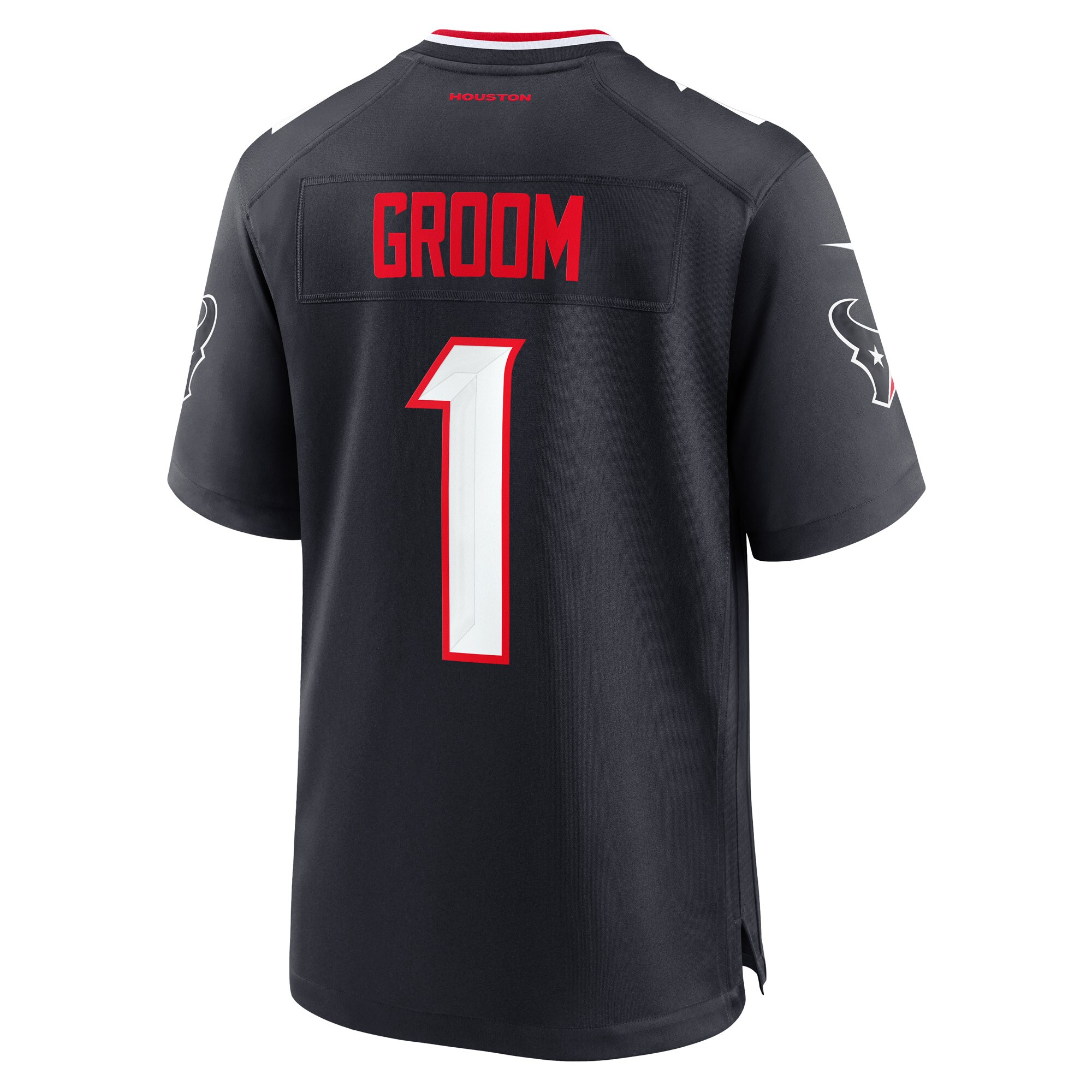 Houston Texans Number 1 Groom Navy Game NFL Jersey Men's