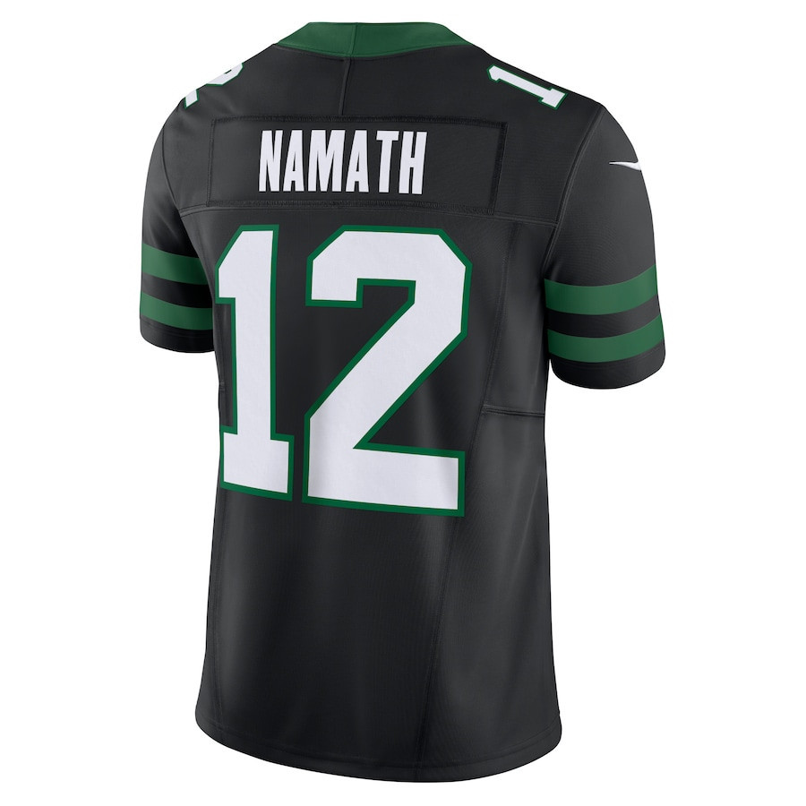 Joe Namath 12 New York Jets Alternate Vapor F.U.S.E. Limited Legacy Black NFL Jersey Men's