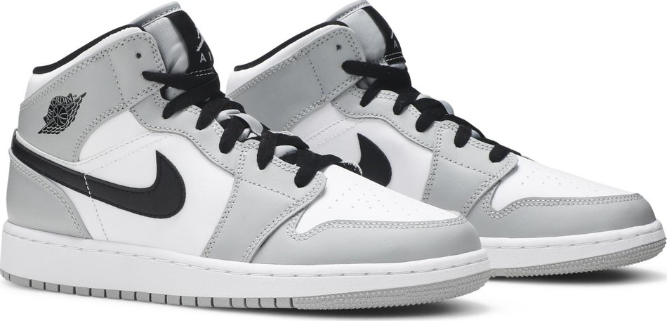 Air Jordan 1 Mid GS Light Smoke Grey 554725-092