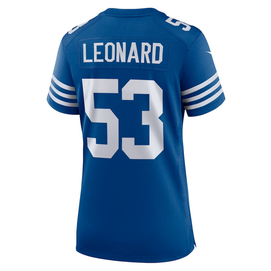 Shaquille Leonard 53 Indianapolis Colts Alternate Game Royal NFL Jersey Women's