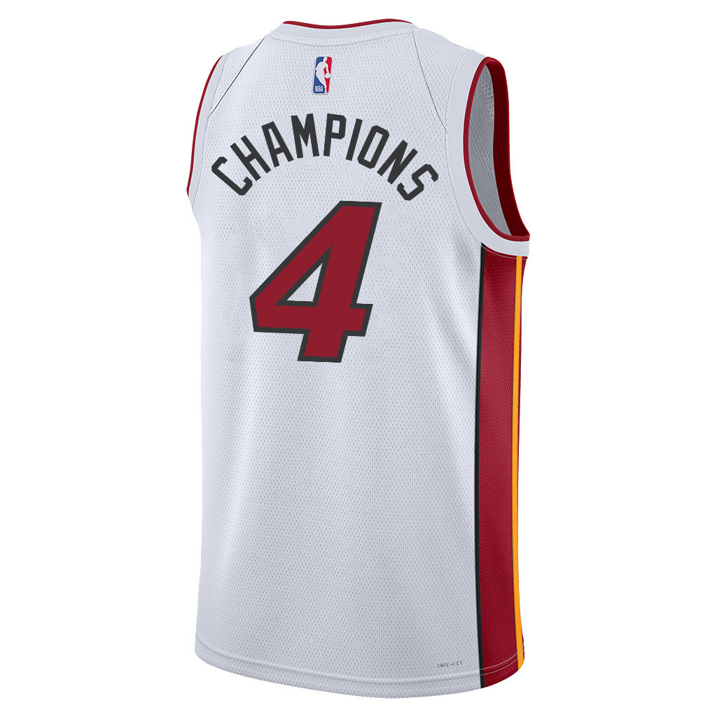 Miami Heat Finals Champions 2023 Swingman Player Signtur White NBA Jersey Men's
