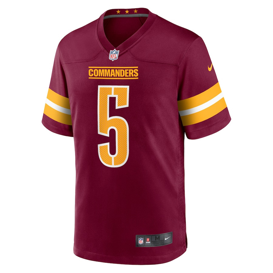 Jayden Daniels 5 Washington Commanders Game Burgundy NFL Jersey Men's