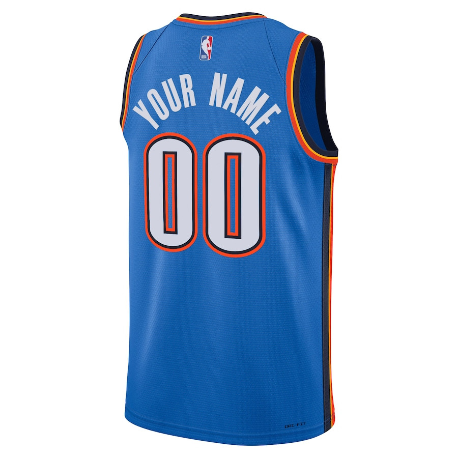 Oklahoma City Thunder 2023/24 Icon Swingman Custom Blue NBA Jersey Men's