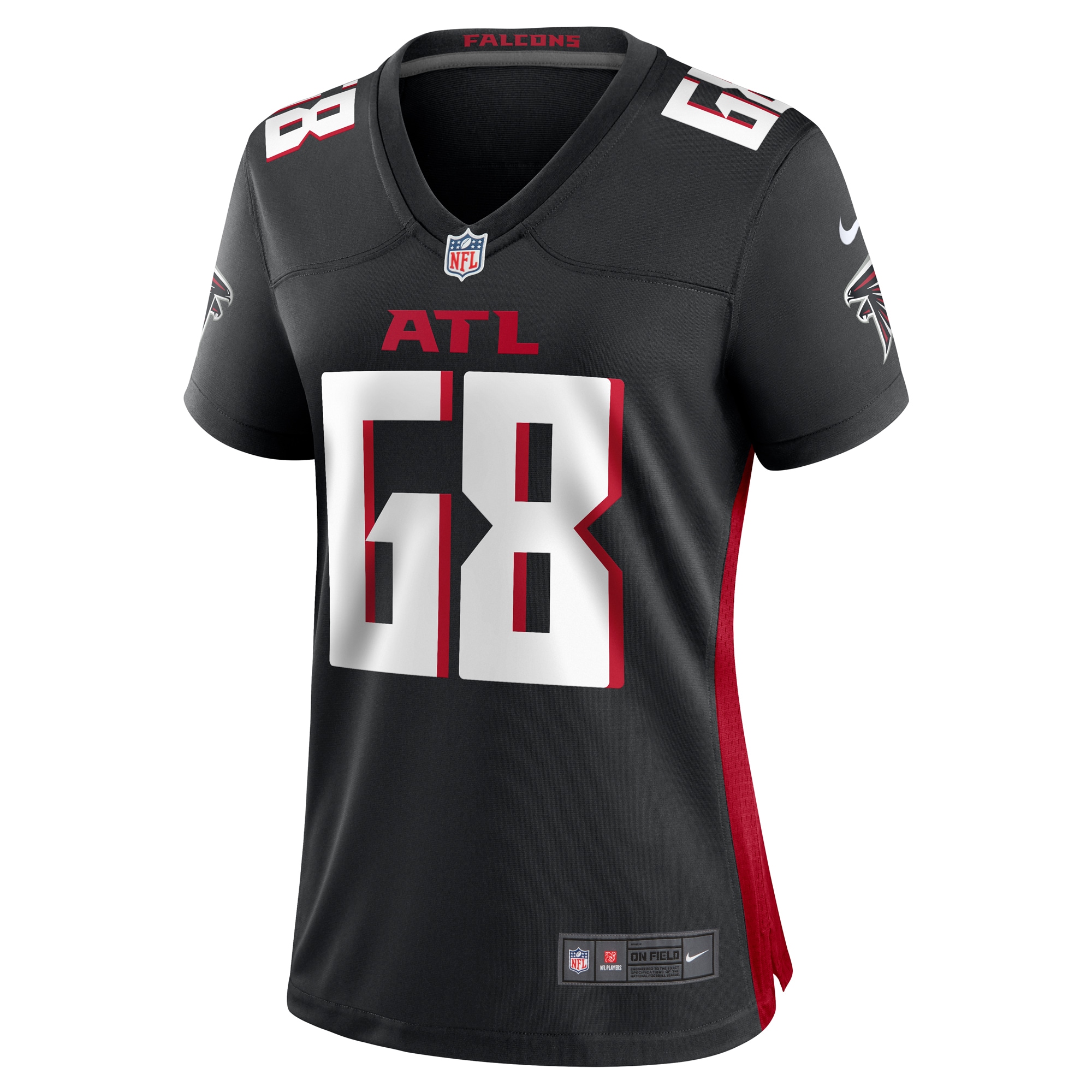 Atlanta Falcons Kyle Hinton Black Team Game NFL Jersey Women's