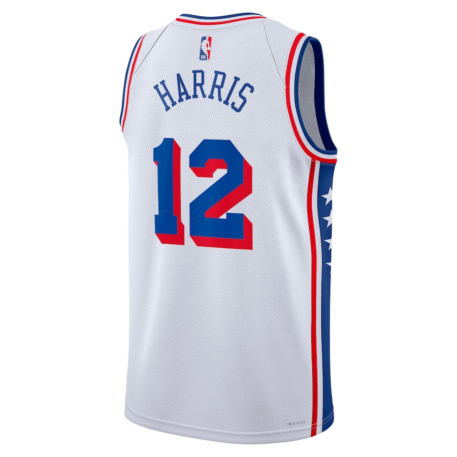 Tobias Harris 12 Philadelphia 76ers 2023/24 Swingman Association Editio White NBA Jersey Men's