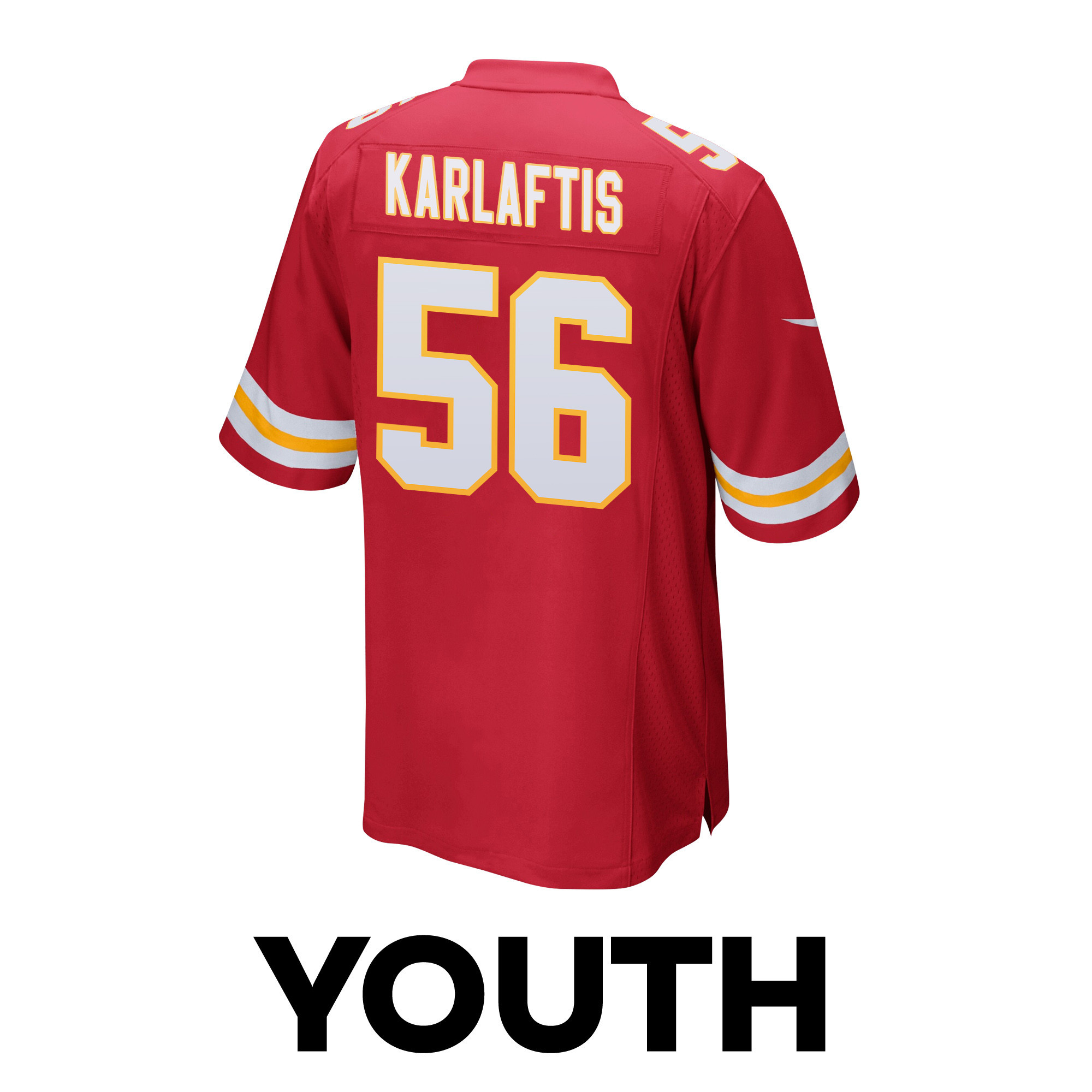 George Karlaftis 56 Kansas City Chiefs Super Bowl LVIII Patch Game Red NFL Jersey Youth