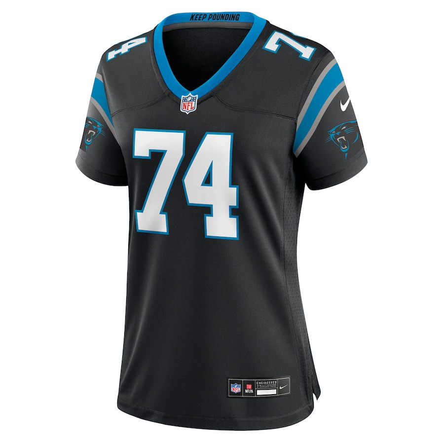 David Sharpe 74 Carolina Panthers Team Game Black NFL Jersey Women's