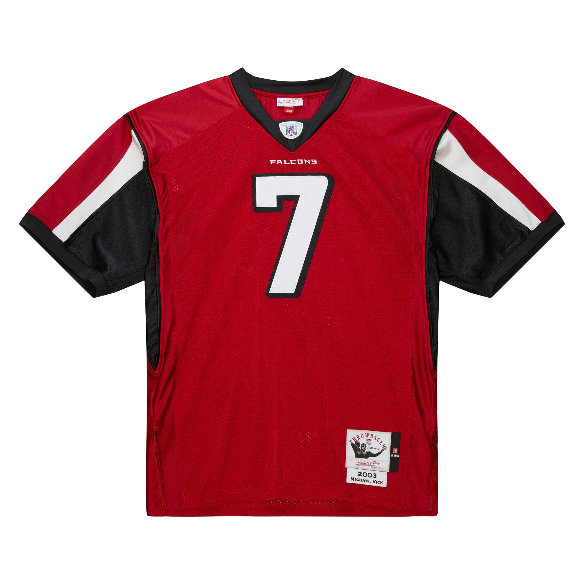 Atlanta Falcons 2003 Michael Vick Mitchell Ness Red Throwback Retired Player NFL Jersey Men's