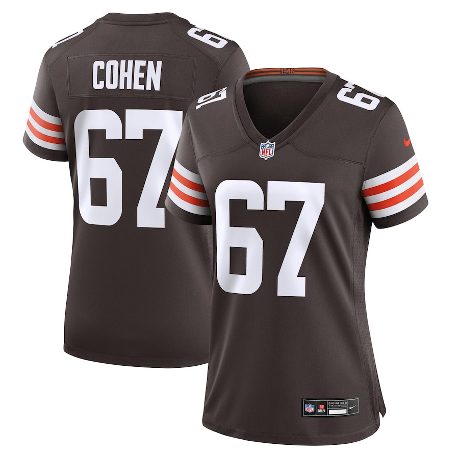 Javion Cohen 67 Cleveland Browns Game Brown NFL Jersey Women's
