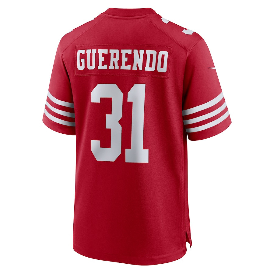 Isaac Guerendo 31 San Francisco 49ers Game Scarlet NFL Jersey Men's