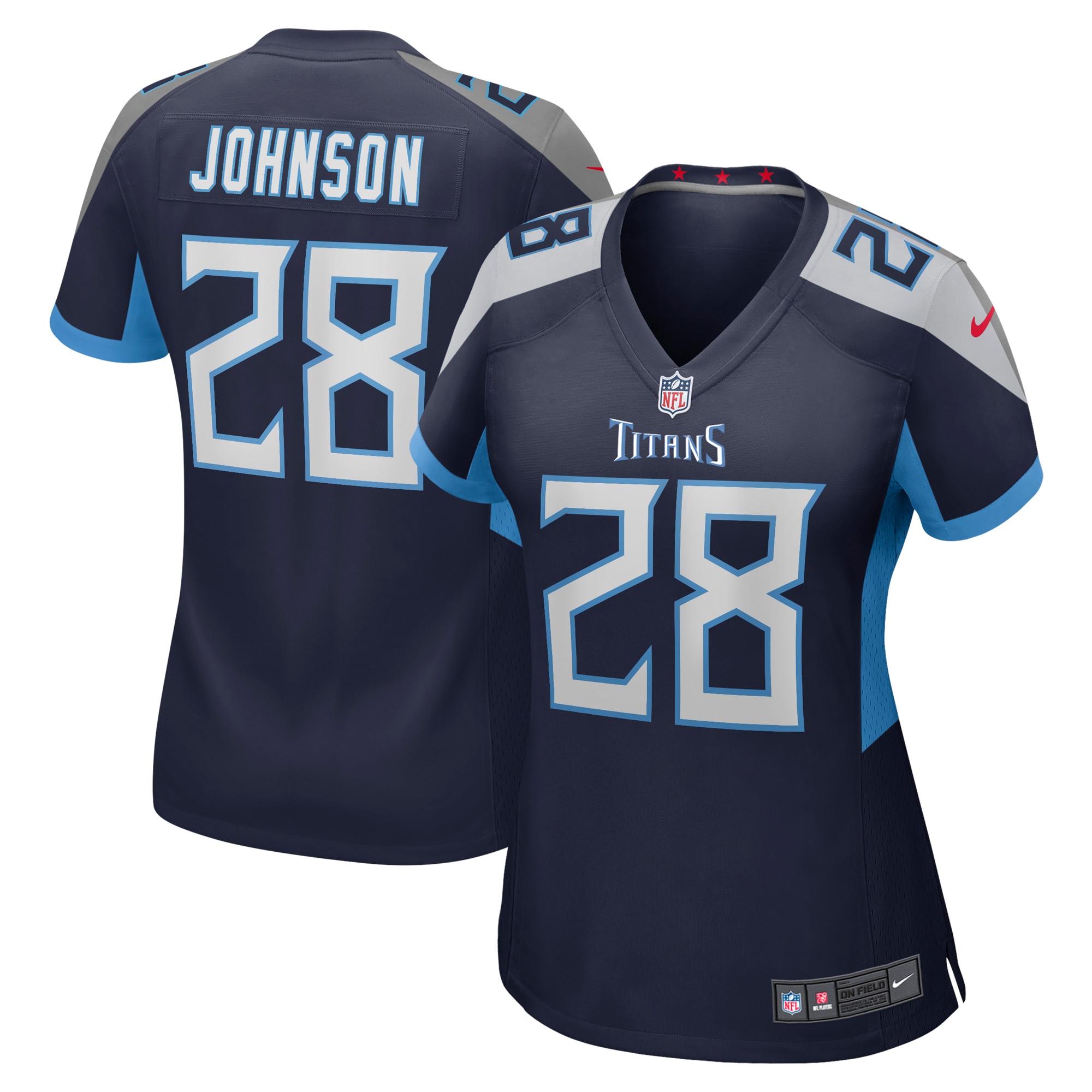 Tennessee Titans Chris Johnson Navy Retired Player Game NFL Jersey Women's